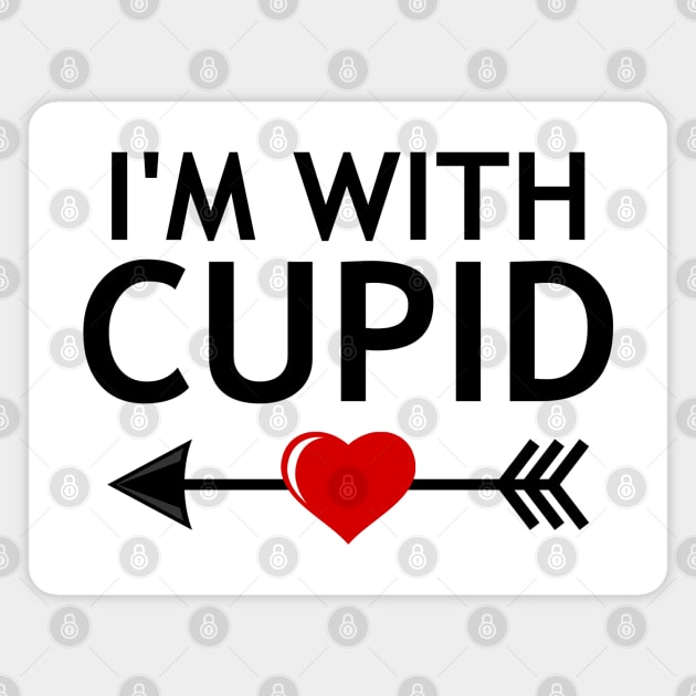 'I'm With Cupid' Funny Valentine's Design Magnet by DavidSpeedDesign